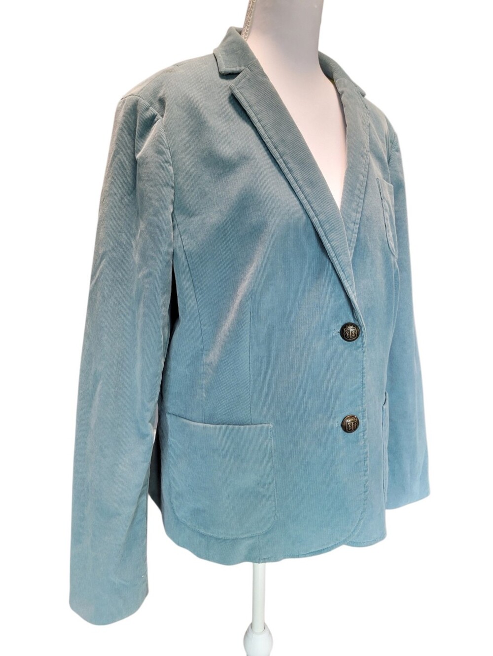 Talbots Blue Corduroy Structured Blazer Jacket - Picture 3 of 8